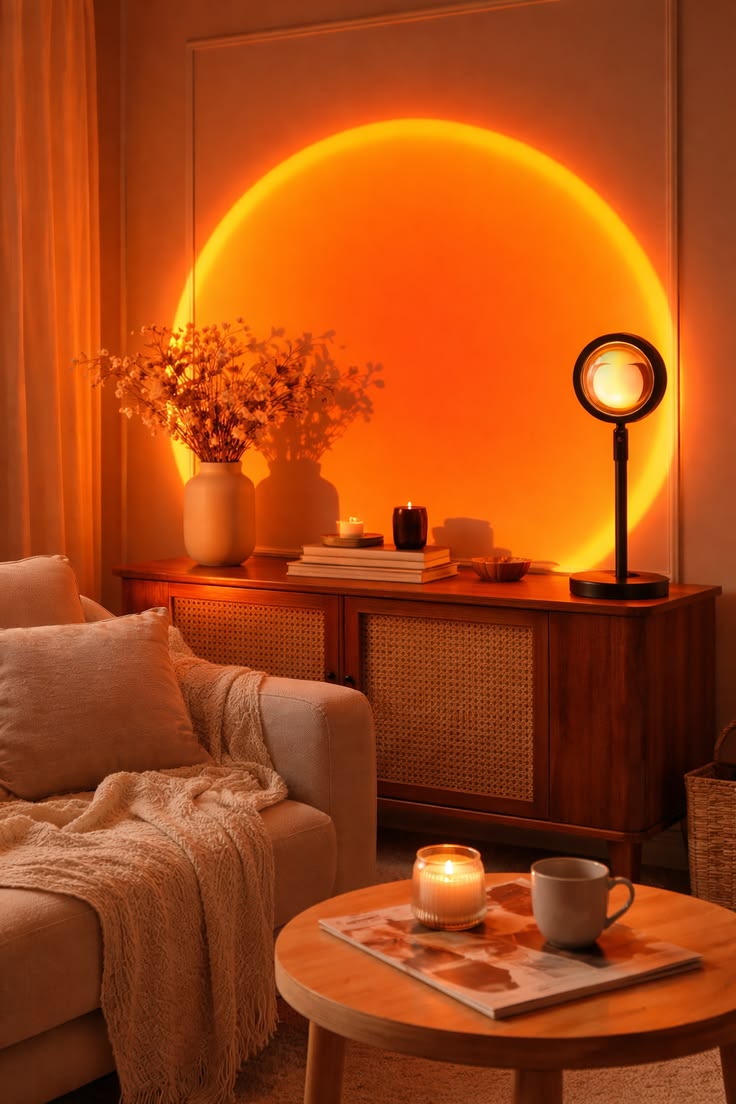 Sunset Projector Lamp – 16 Colors & Modes, RGB LED Night Light with Remote & App Control