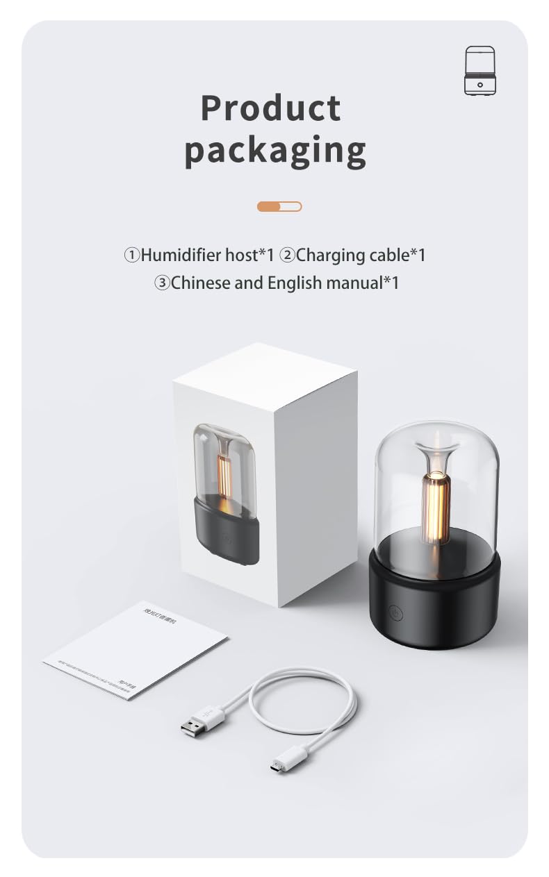Candlelight Flame Air Diffuser – 120ML Ultrasonic Aroma Diffuser with LED Night Light