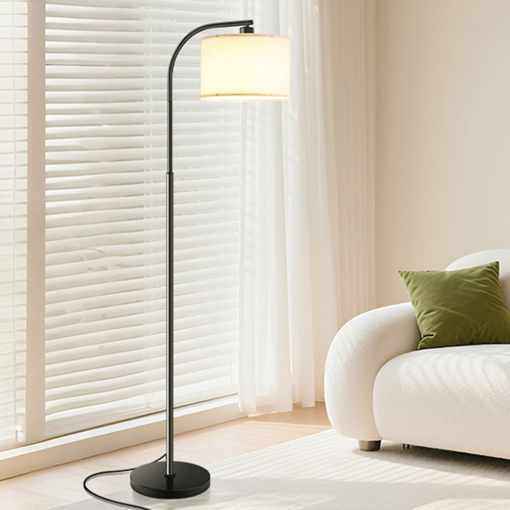 Tall Floor Lamp for Living Room,65'' Modern Standing Lamps with 9W LED Bulb,Elegant Floor Light with Fabric Shade,Gold Tall Lamp for Bedroom Office Study Room Corner Dining Room