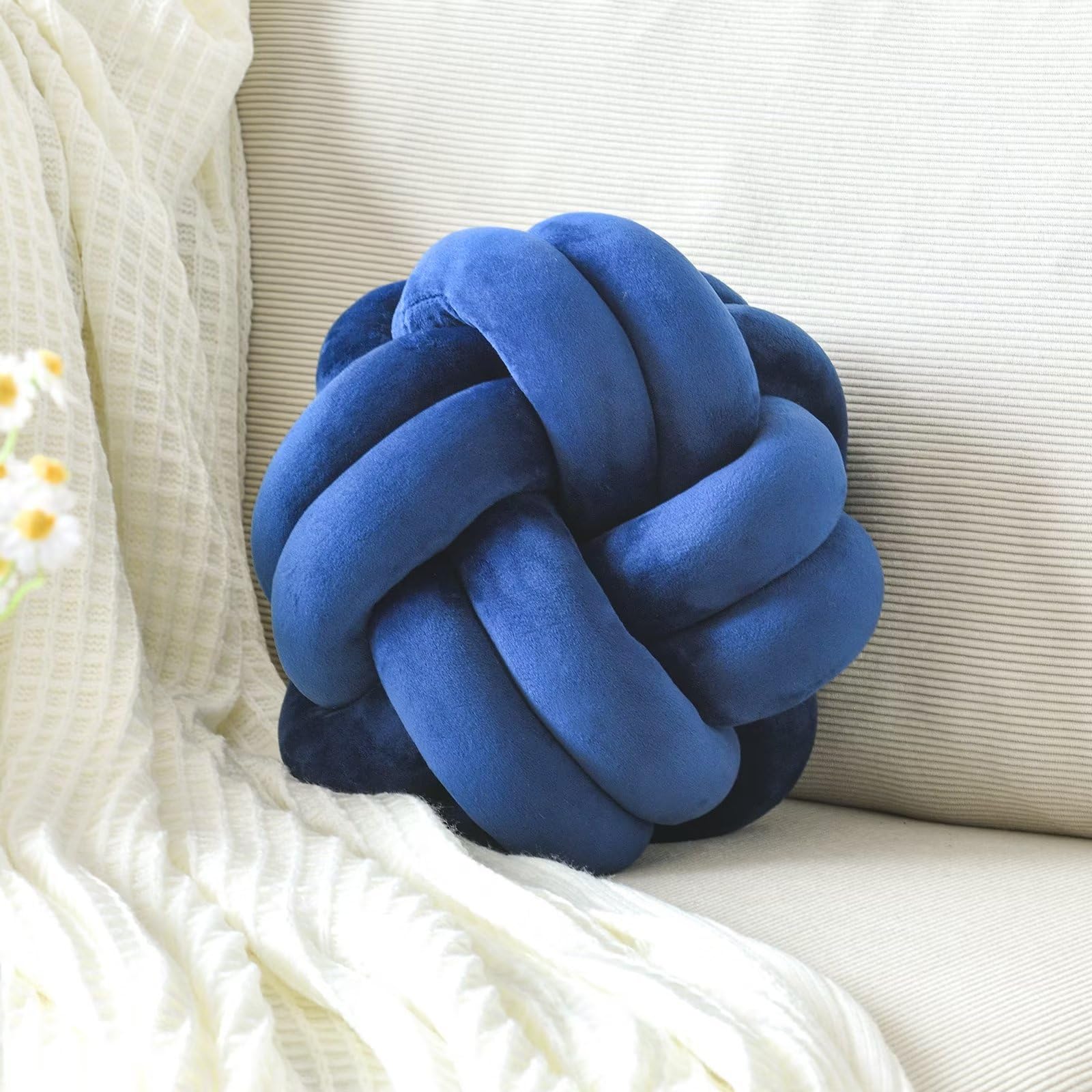 Knot Pillow Ball – Soft Decorative Throw Pillow | Handmade Knotted Cushion for Bedroom, Sofa & Couch