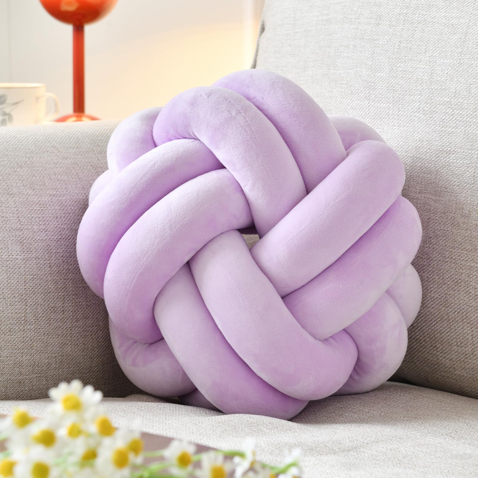 Knot Pillow Ball – Soft Decorative Throw Pillow | Handmade Knotted Cushion for Bedroom, Sofa & Couch