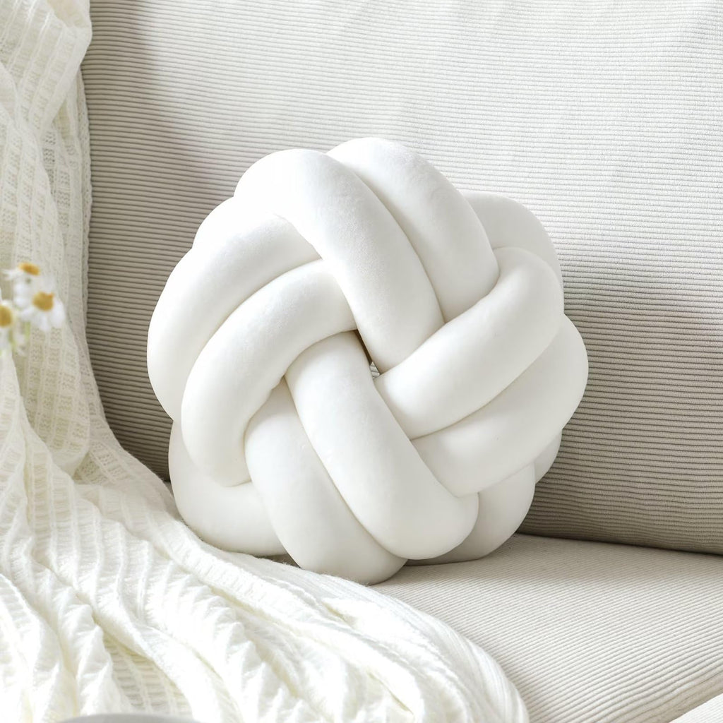Knot Pillow Ball – Soft Decorative Throw Pillow | Handmade Knotted Cushion for Bedroom, Sofa & Couch