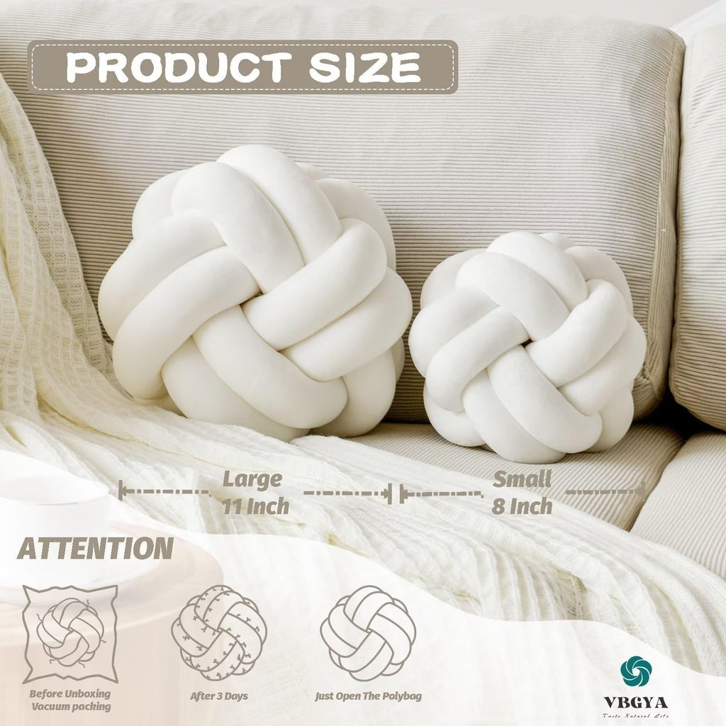 Knot Pillow Ball – Soft Decorative Throw Pillow | Handmade Knotted Cushion for Bedroom, Sofa & Couch