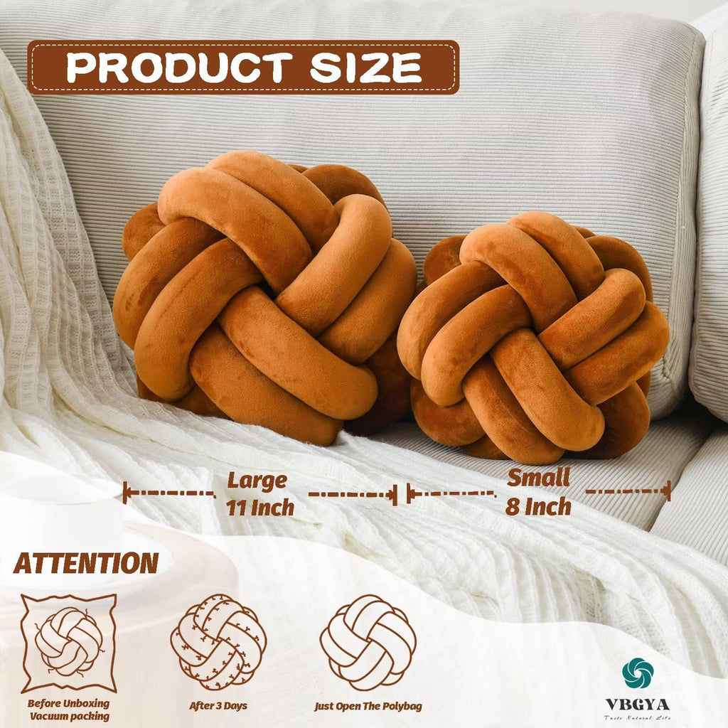 Knot Pillow Ball – Soft Decorative Throw Pillow | Handmade Knotted Cushion for Bedroom, Sofa & Couch