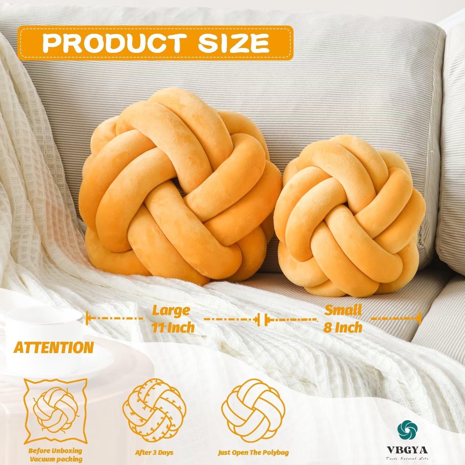 Knot Pillow Ball – Soft Decorative Throw Pillow | Handmade Knotted Cushion for Bedroom, Sofa & Couch