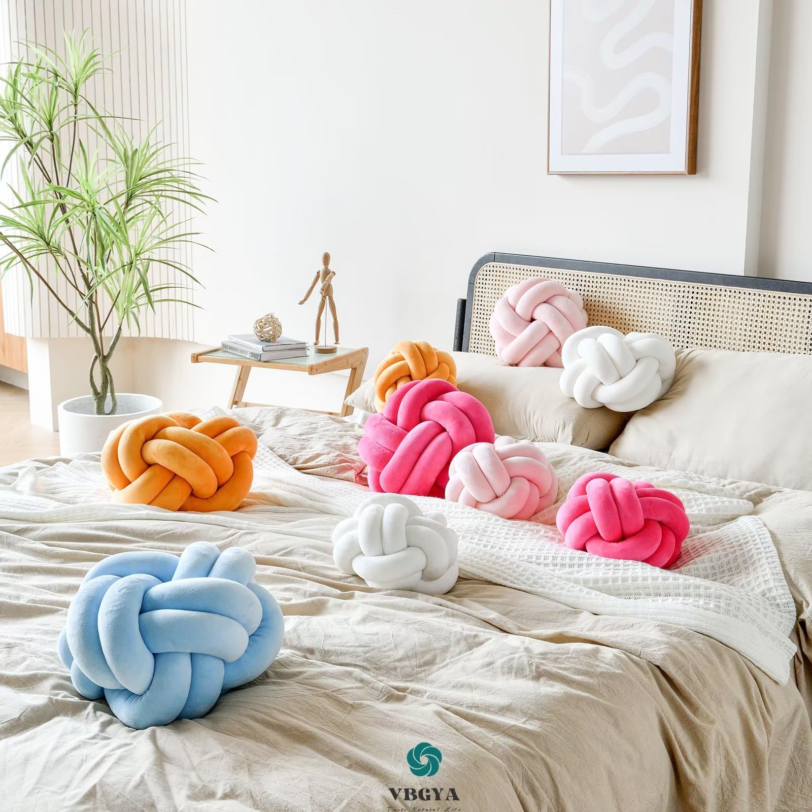 Knot Pillow Ball – Soft Decorative Throw Pillow | Handmade Knotted Cushion for Bedroom, Sofa & Couch