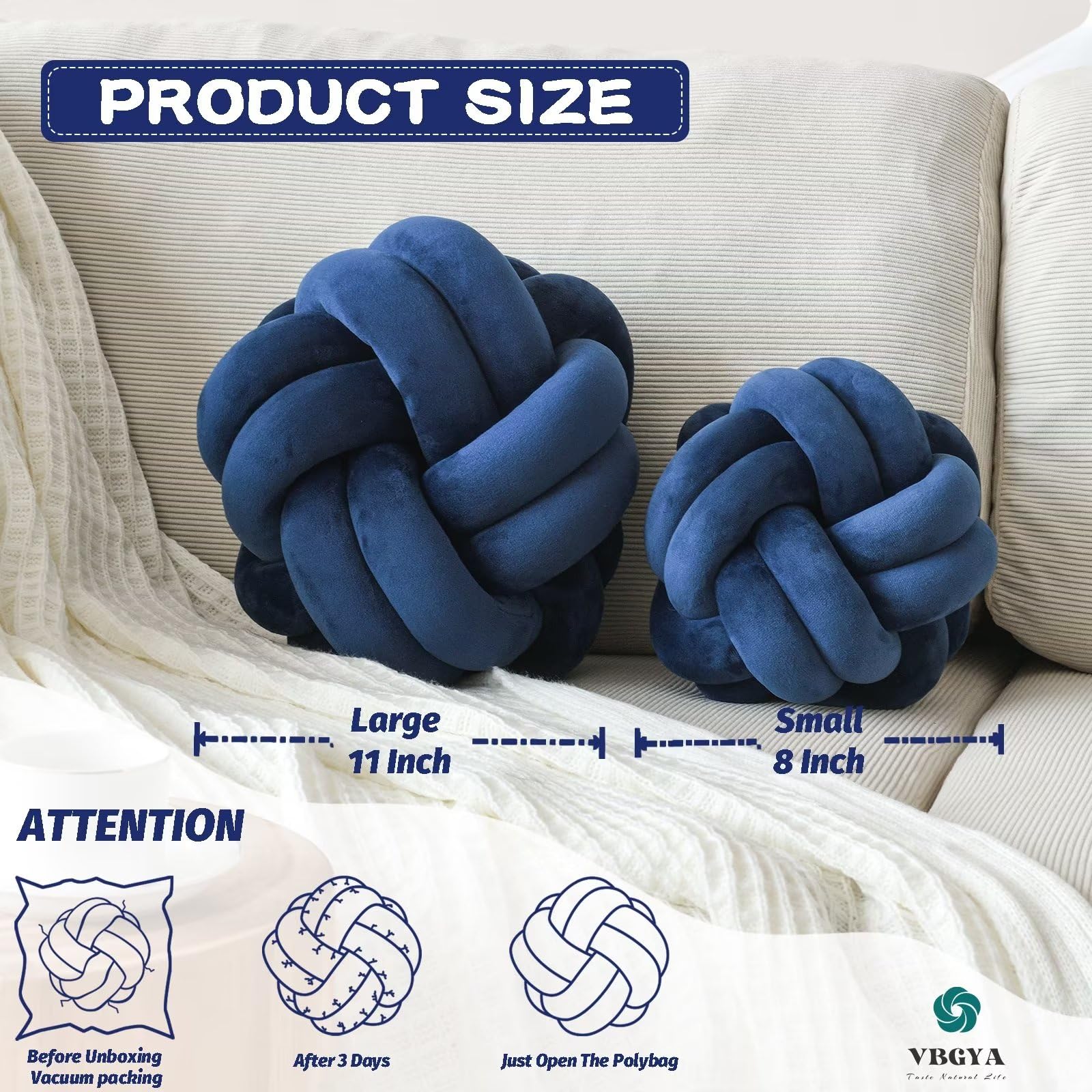 Knot Pillow Ball – Soft Decorative Throw Pillow | Handmade Knotted Cushion for Bedroom, Sofa & Couch
