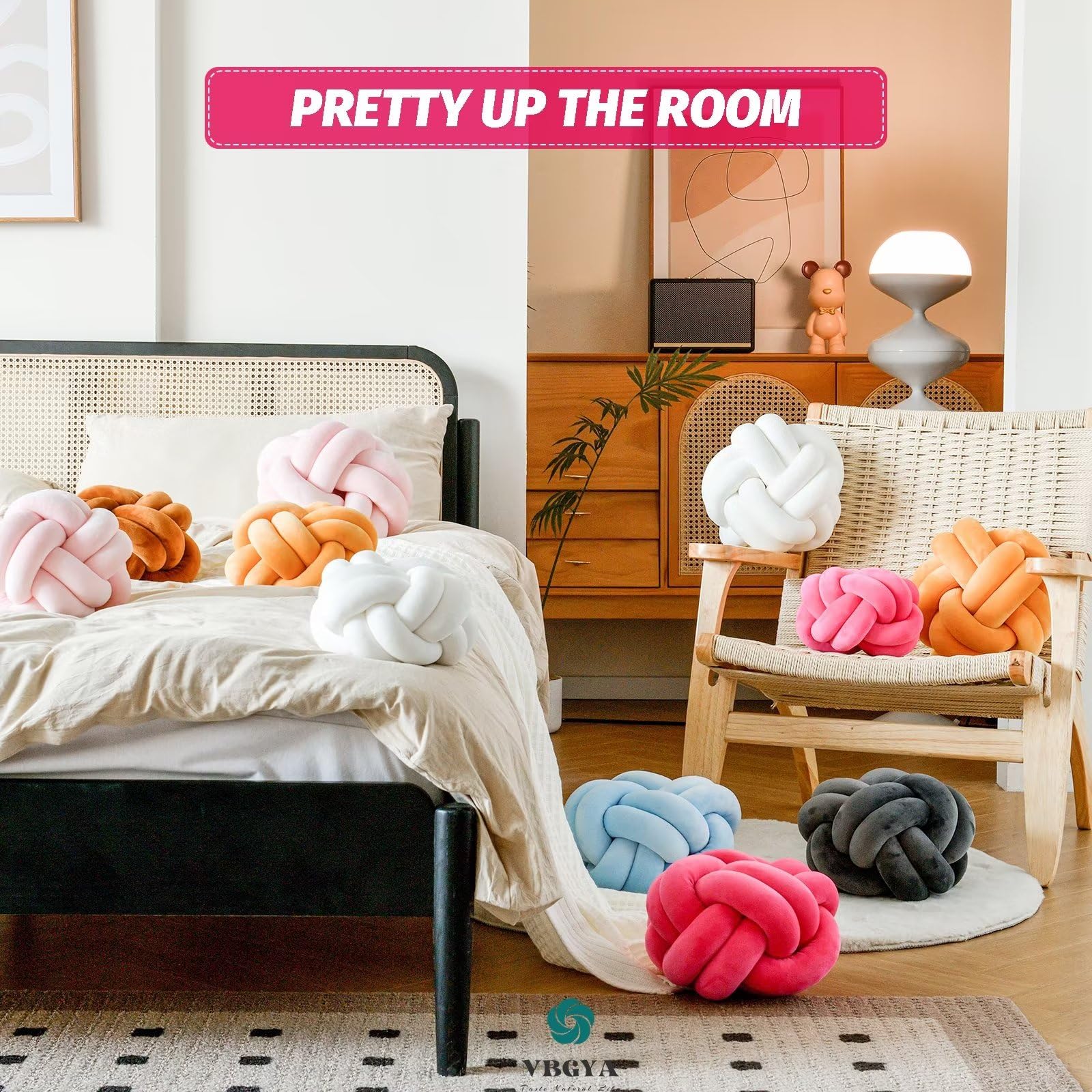 Knot Pillow Ball – Soft Decorative Throw Pillow | Handmade Knotted Cushion for Bedroom, Sofa & Couch