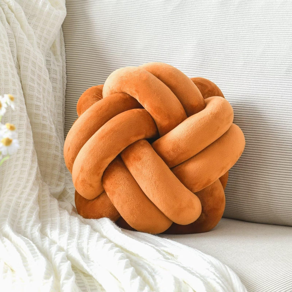Knot Pillow Ball – Soft Decorative Throw Pillow | Handmade Knotted Cushion for Bedroom, Sofa & Couch