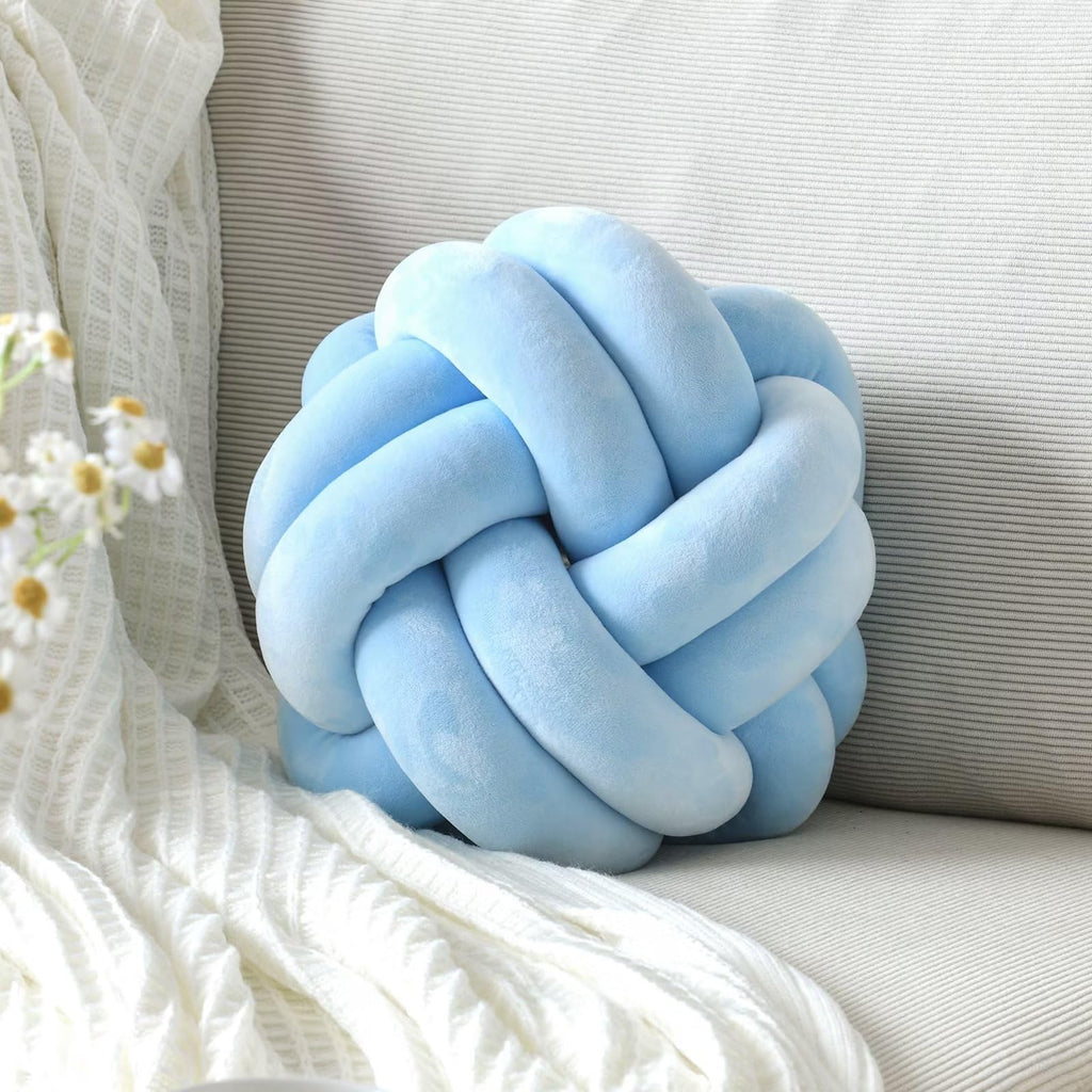 Knot Pillow Ball – Soft Decorative Throw Pillow | Handmade Knotted Cushion for Bedroom, Sofa & Couch