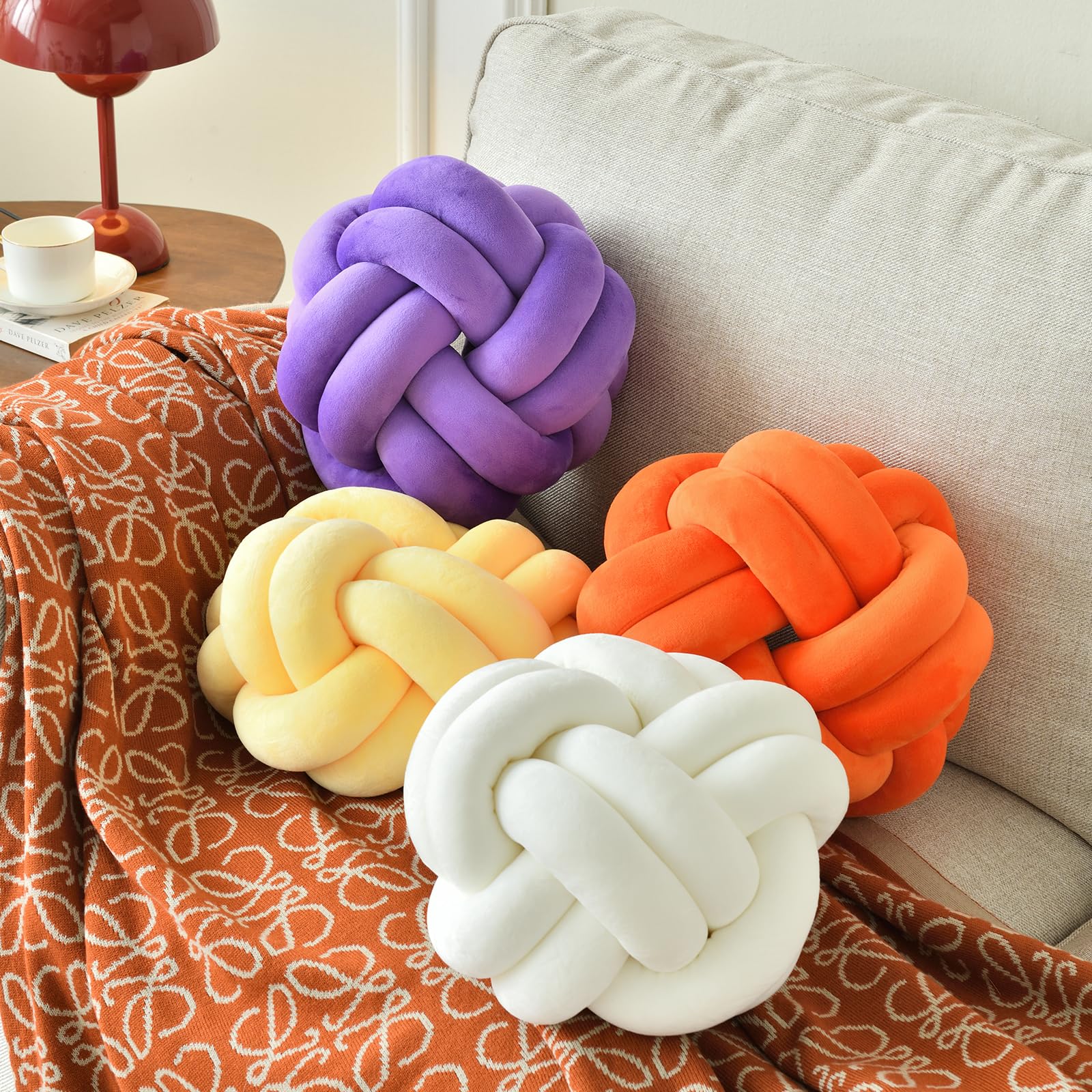 Knot Pillow Ball – Soft Decorative Throw Pillow | Handmade Knotted Cushion for Bedroom, Sofa & Couch