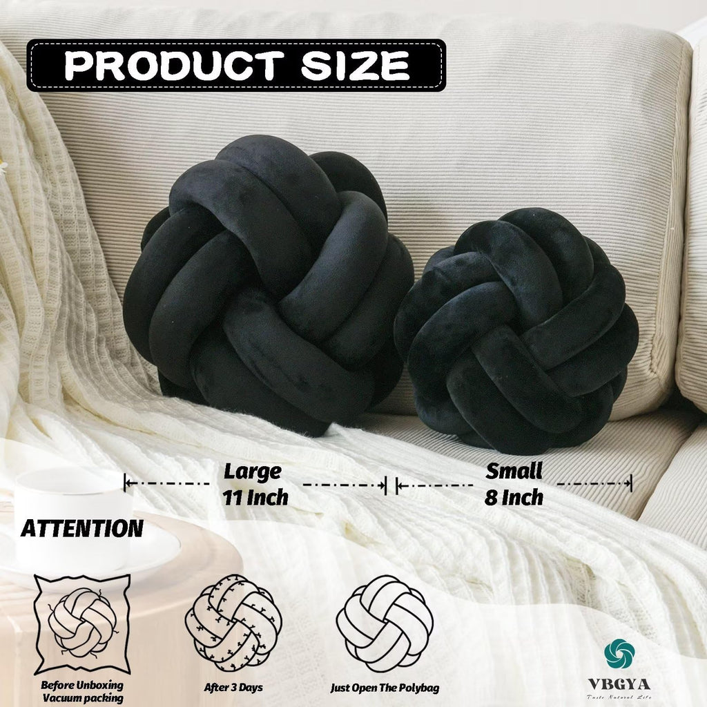 Knot Pillow Ball – Soft Decorative Throw Pillow | Handmade Knotted Cushion for Bedroom, Sofa & Couch
