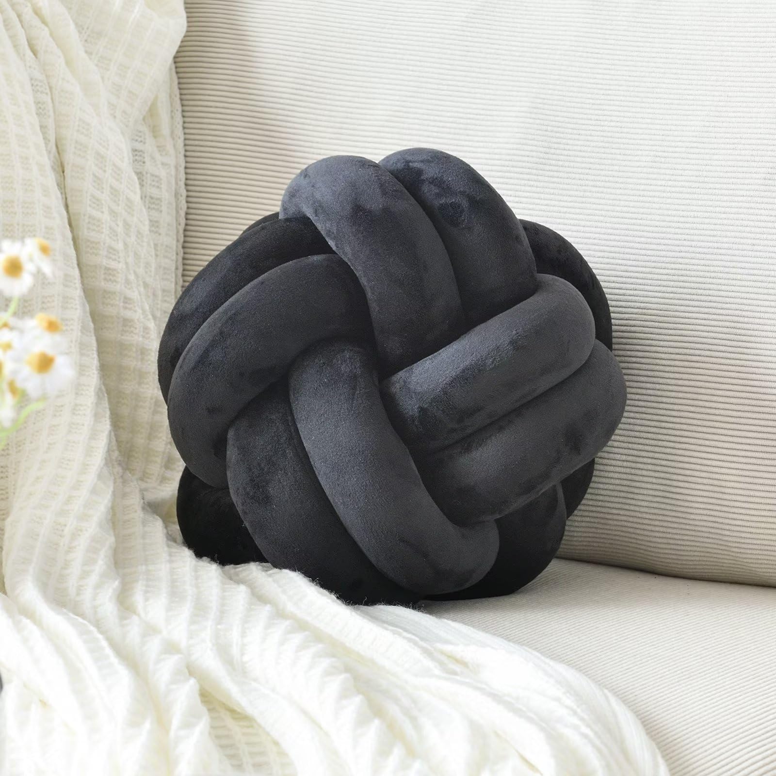 Knot Pillow Ball – Soft Decorative Throw Pillow | Handmade Knotted Cushion for Bedroom, Sofa & Couch