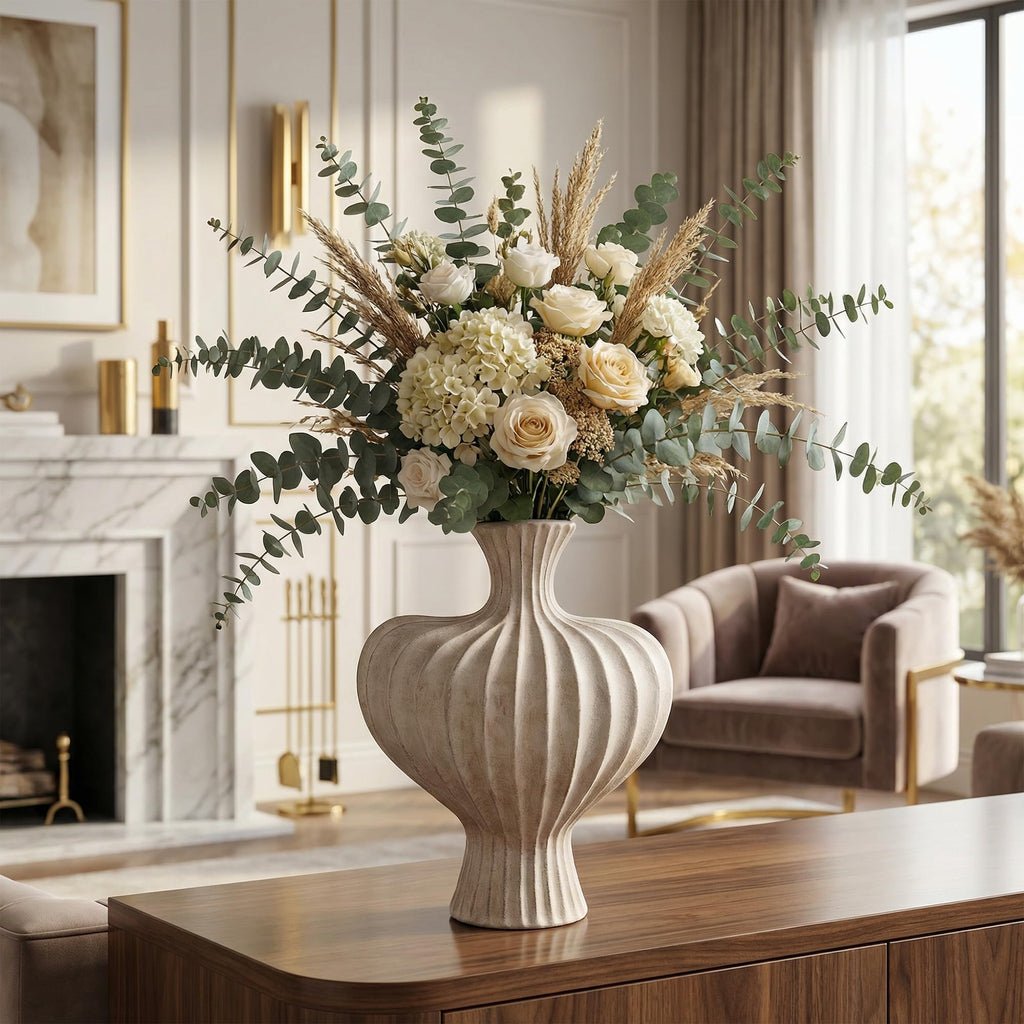 Ceramic Flower Vase with Handles