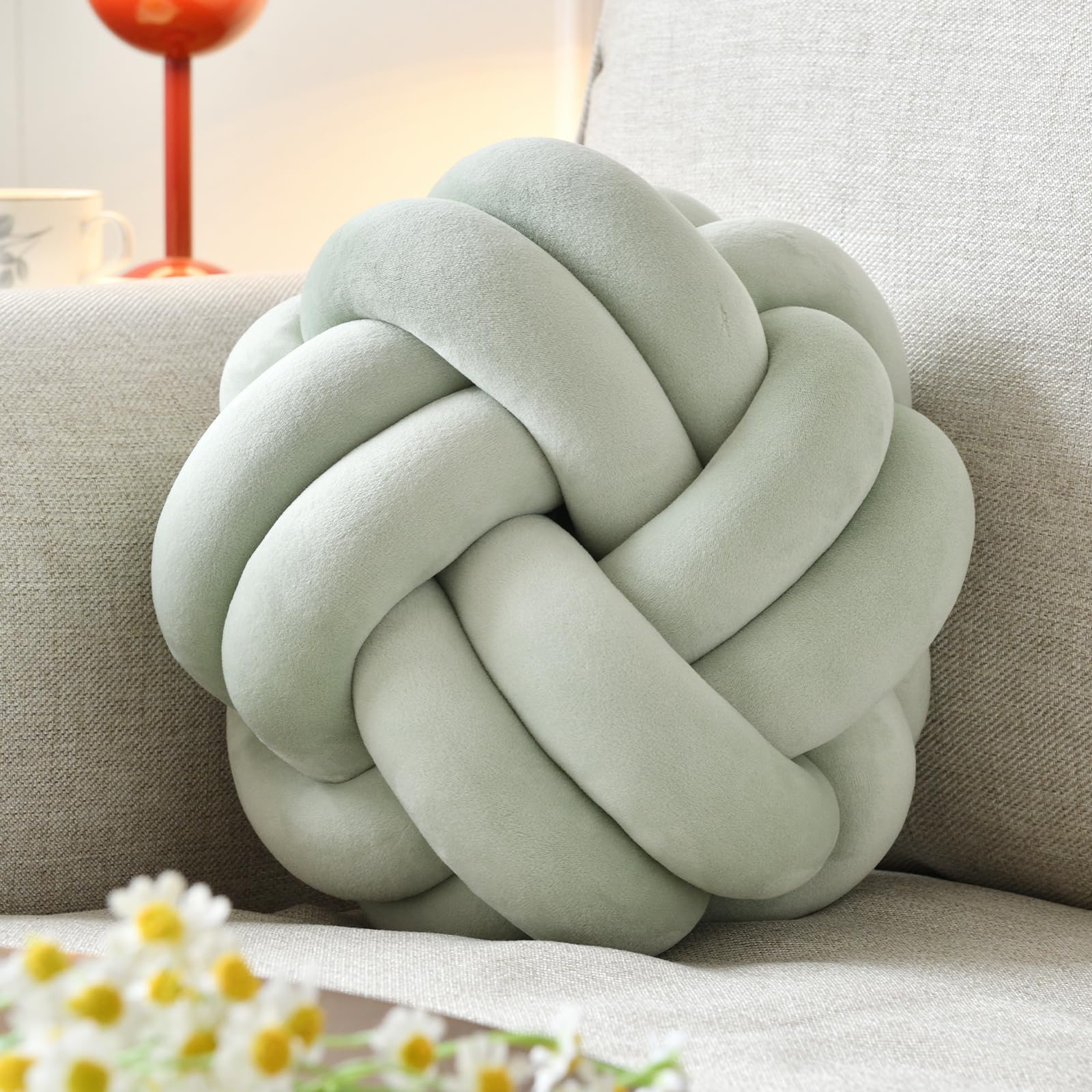 Knot Pillow Ball – Soft Decorative Throw Pillow | Handmade Knotted Cushion for Bedroom, Sofa & Couch