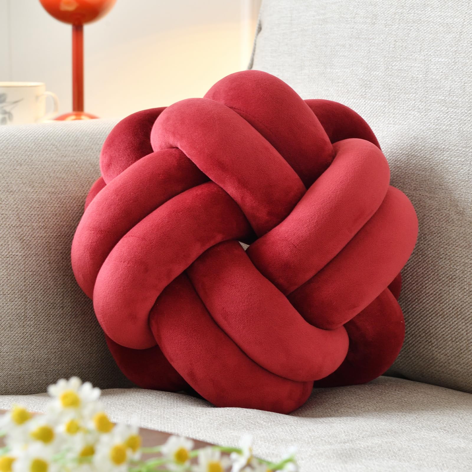 Knot Pillow Ball – Soft Decorative Throw Pillow | Handmade Knotted Cushion for Bedroom, Sofa & Couch