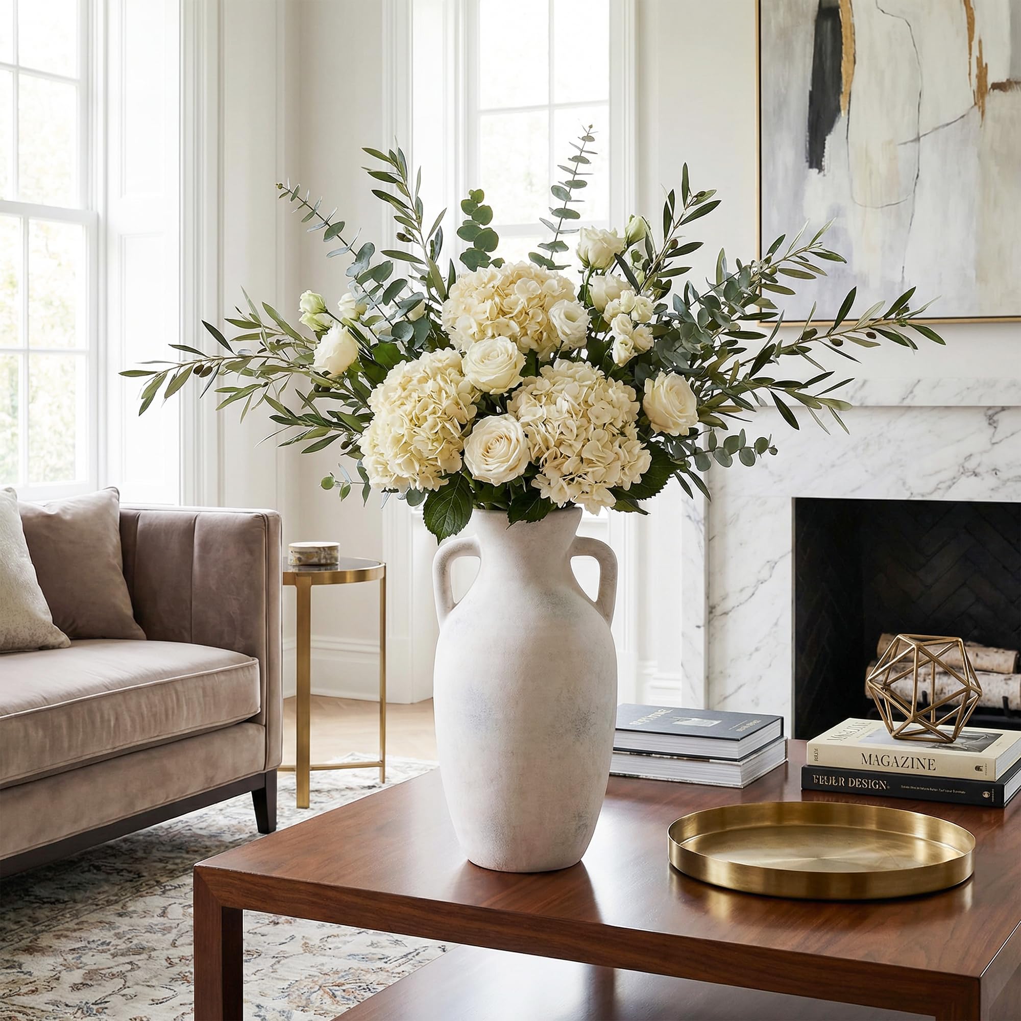 Ceramic Flower Vase with Handles