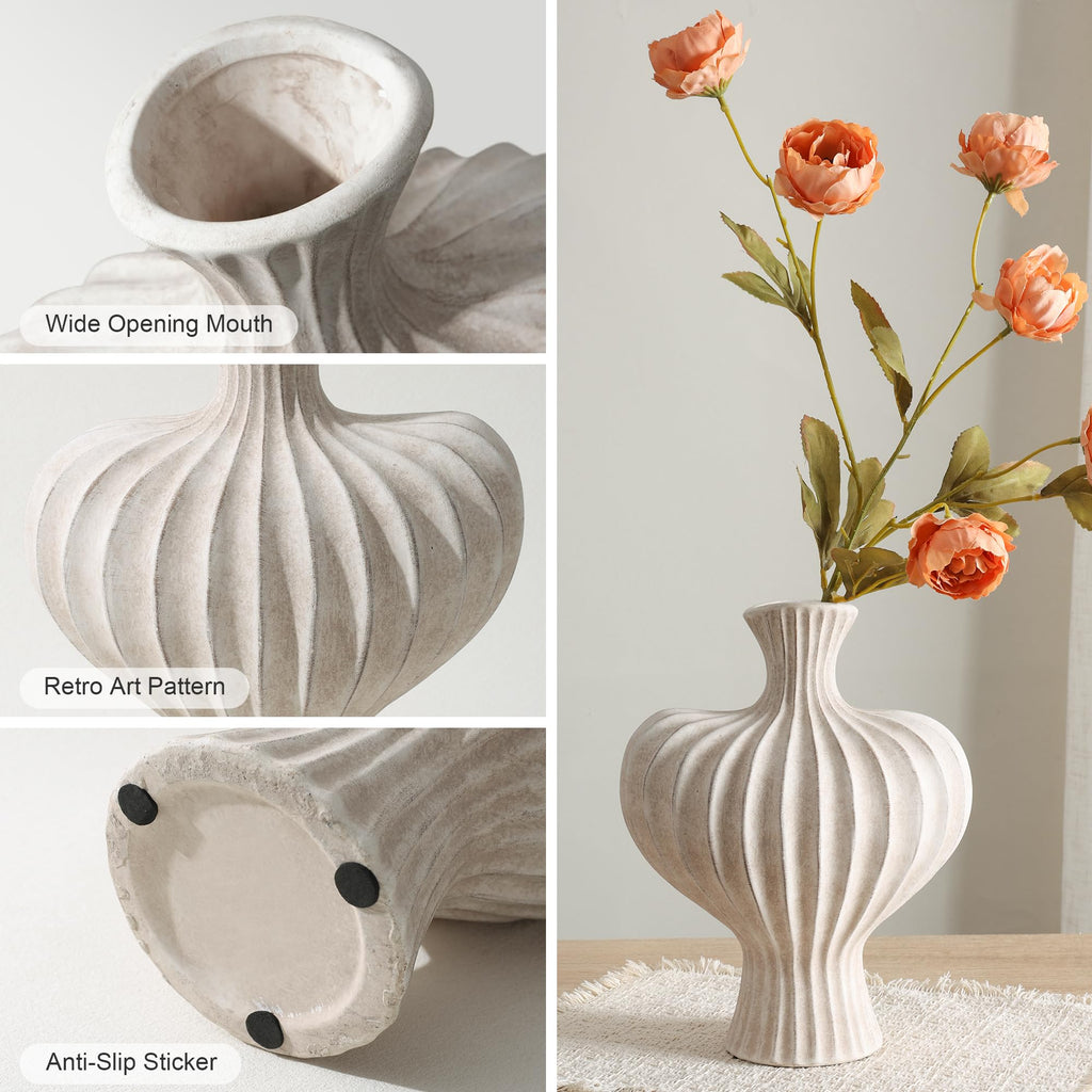 Ceramic Flower Vase with Handles