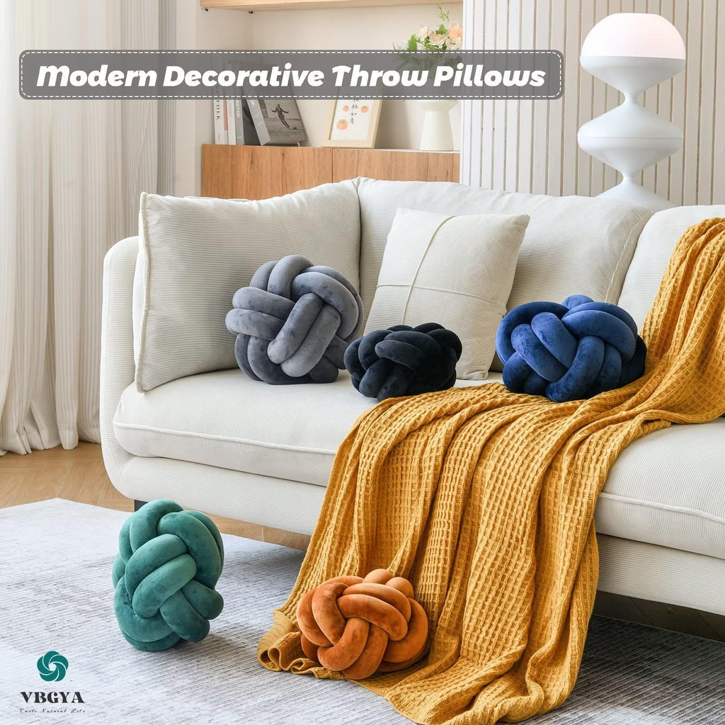 Knot Pillow Ball – Soft Decorative Throw Pillow | Handmade Knotted Cushion for Bedroom, Sofa & Couch