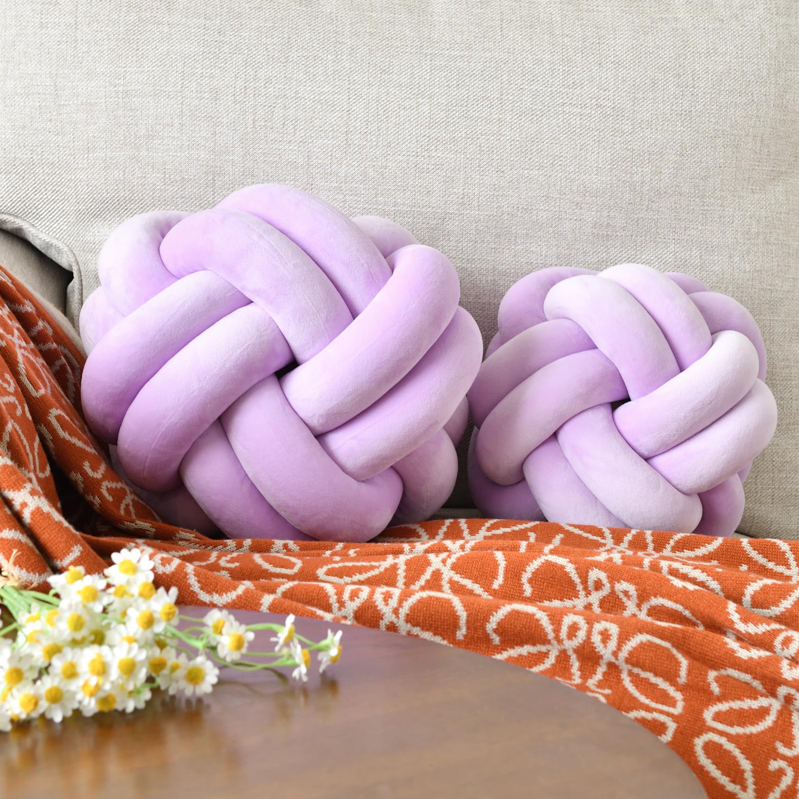 Knot Pillow Ball – Soft Decorative Throw Pillow | Handmade Knotted Cushion for Bedroom, Sofa & Couch