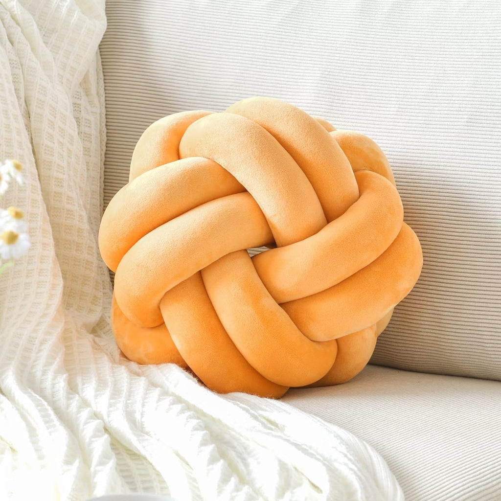Knot Pillow Ball – Soft Decorative Throw Pillow | Handmade Knotted Cushion for Bedroom, Sofa & Couch