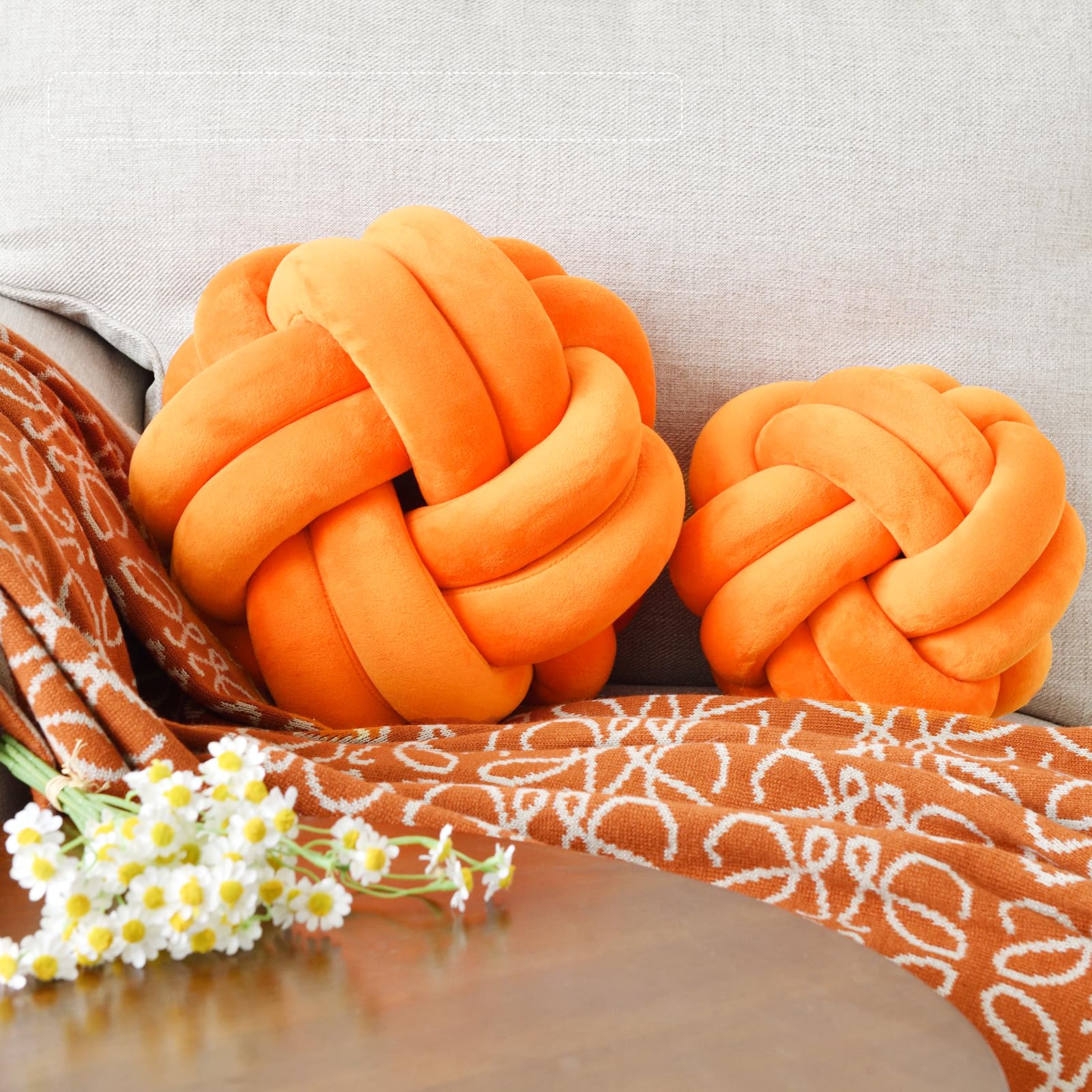 Knot Pillow Ball – Soft Decorative Throw Pillow | Handmade Knotted Cushion for Bedroom, Sofa & Couch