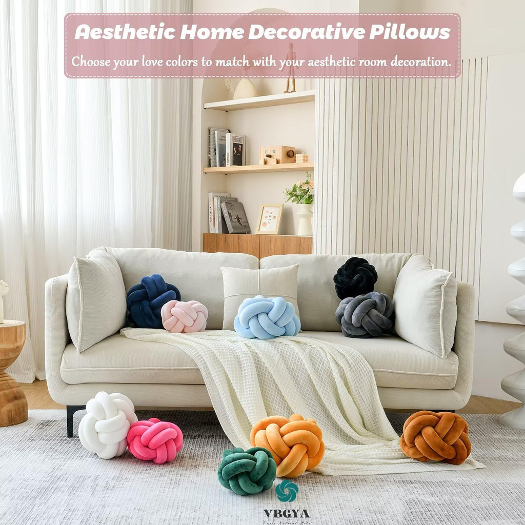 Knot Pillow Ball – Soft Decorative Throw Pillow | Handmade Knotted Cushion for Bedroom, Sofa & Couch