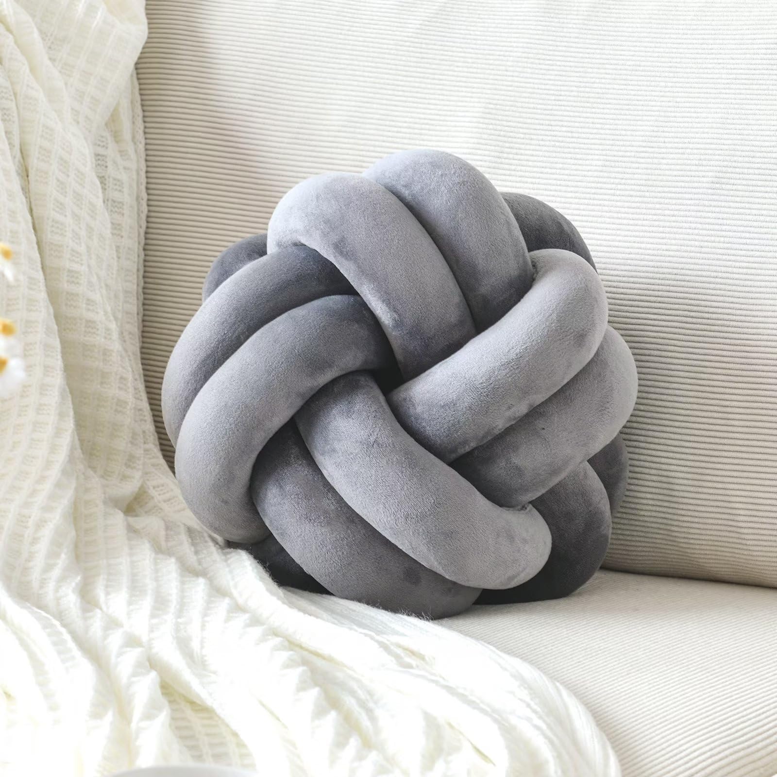 Knot Pillow Ball – Soft Decorative Throw Pillow | Handmade Knotted Cushion for Bedroom, Sofa & Couch