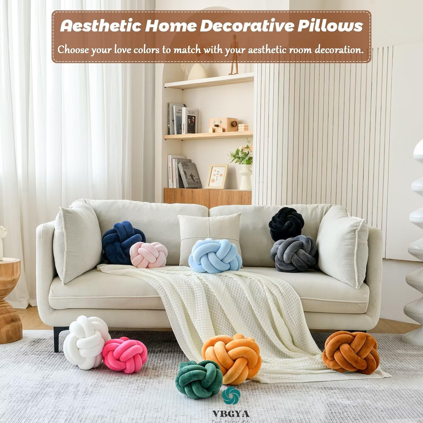 Knot Pillow Ball – Soft Decorative Throw Pillow | Handmade Knotted Cushion for Bedroom, Sofa & Couch