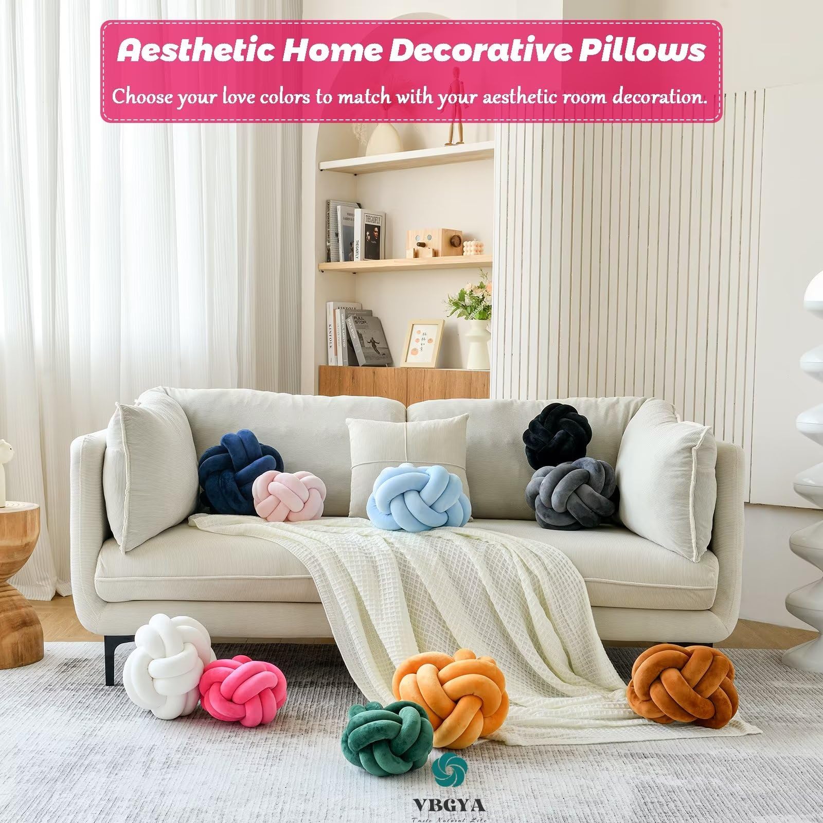 Knot Pillow Ball – Soft Decorative Throw Pillow | Handmade Knotted Cushion for Bedroom, Sofa & Couch