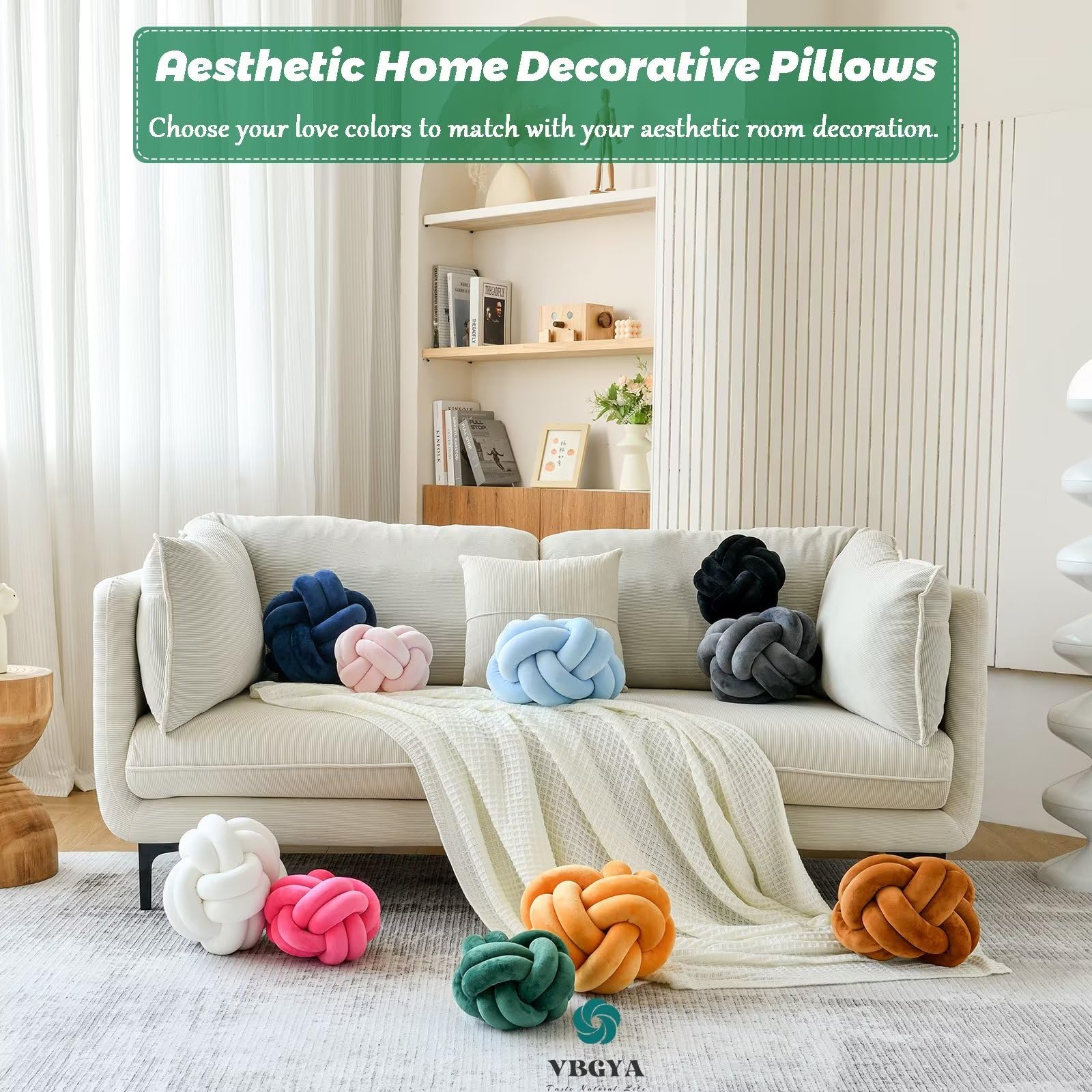 Knot Pillow Ball – Soft Decorative Throw Pillow | Handmade Knotted Cushion for Bedroom, Sofa & Couch