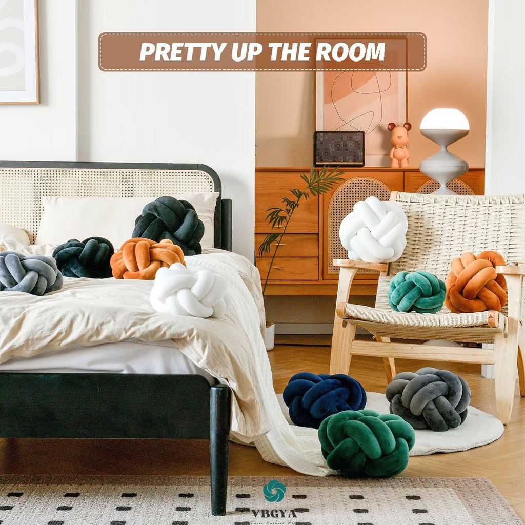 Knot Pillow Ball – Soft Decorative Throw Pillow | Handmade Knotted Cushion for Bedroom, Sofa & Couch