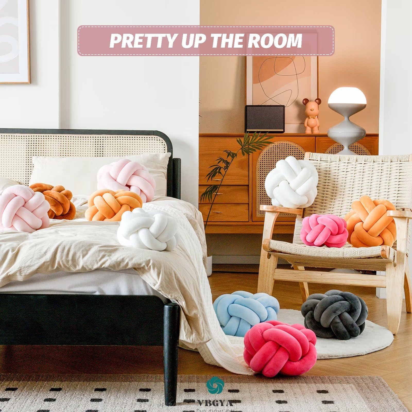 Knot Pillow Ball – Soft Decorative Throw Pillow | Handmade Knotted Cushion for Bedroom, Sofa & Couch