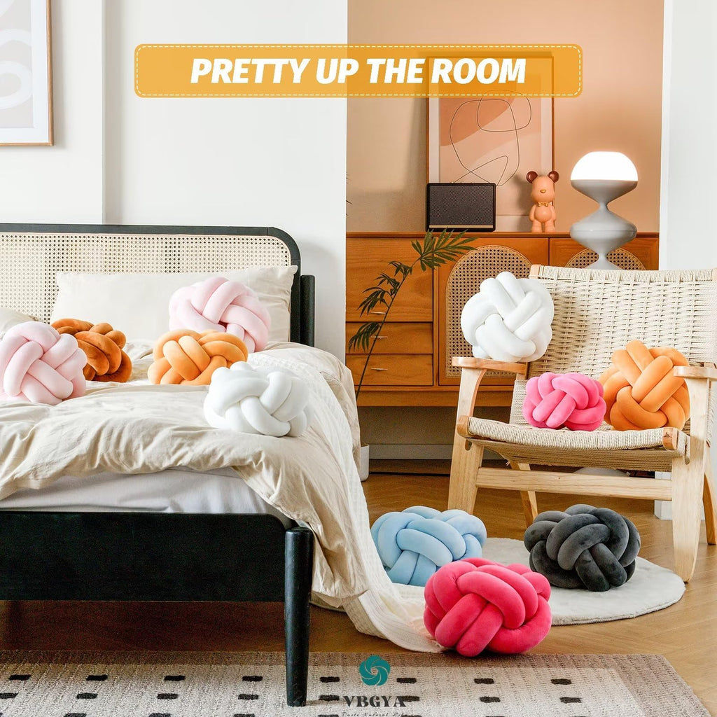 Knot Pillow Ball – Soft Decorative Throw Pillow | Handmade Knotted Cushion for Bedroom, Sofa & Couch