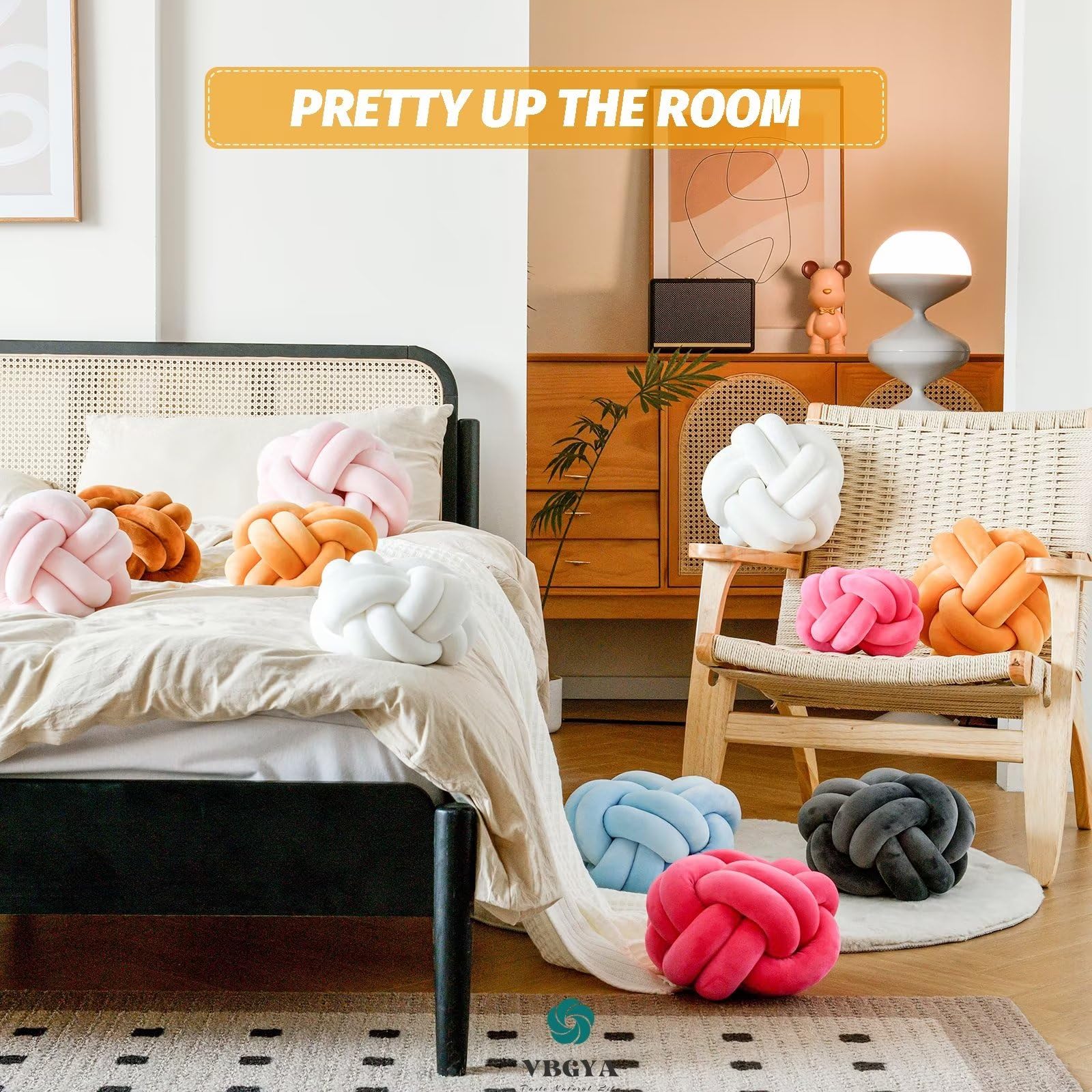 Knot Pillow Ball – Soft Decorative Throw Pillow | Handmade Knotted Cushion for Bedroom, Sofa & Couch