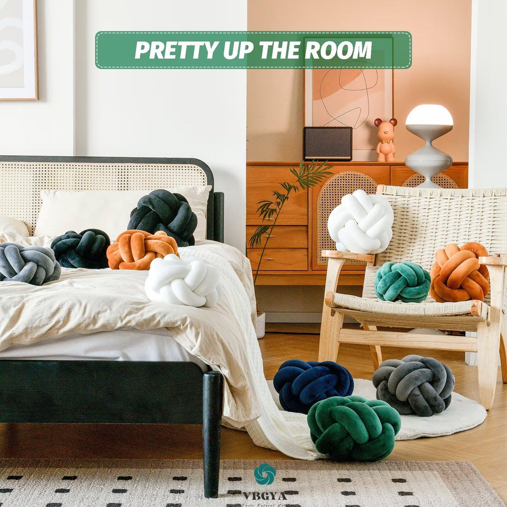 Knot Pillow Ball – Soft Decorative Throw Pillow | Handmade Knotted Cushion for Bedroom, Sofa & Couch