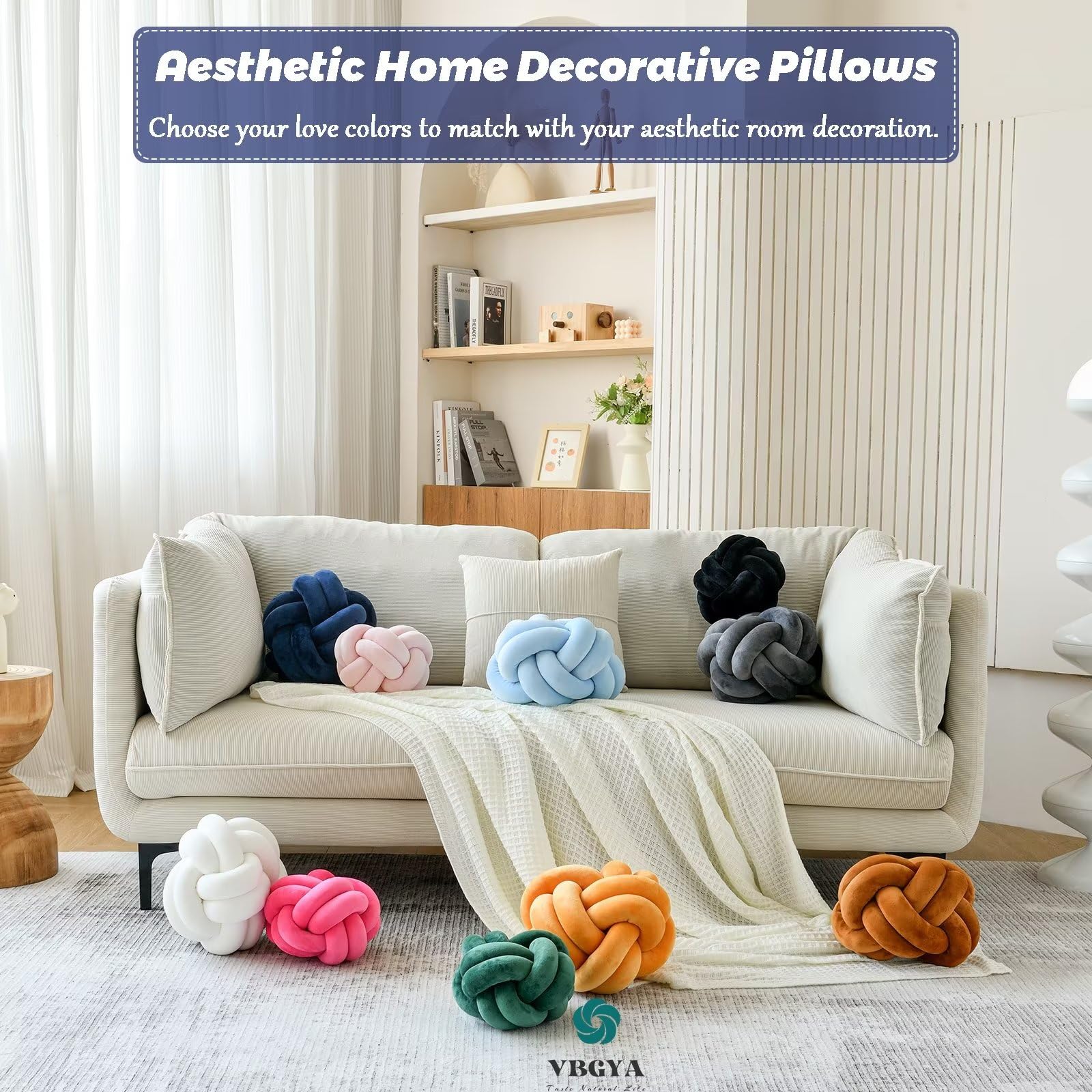 Knot Pillow Ball – Soft Decorative Throw Pillow | Handmade Knotted Cushion for Bedroom, Sofa & Couch