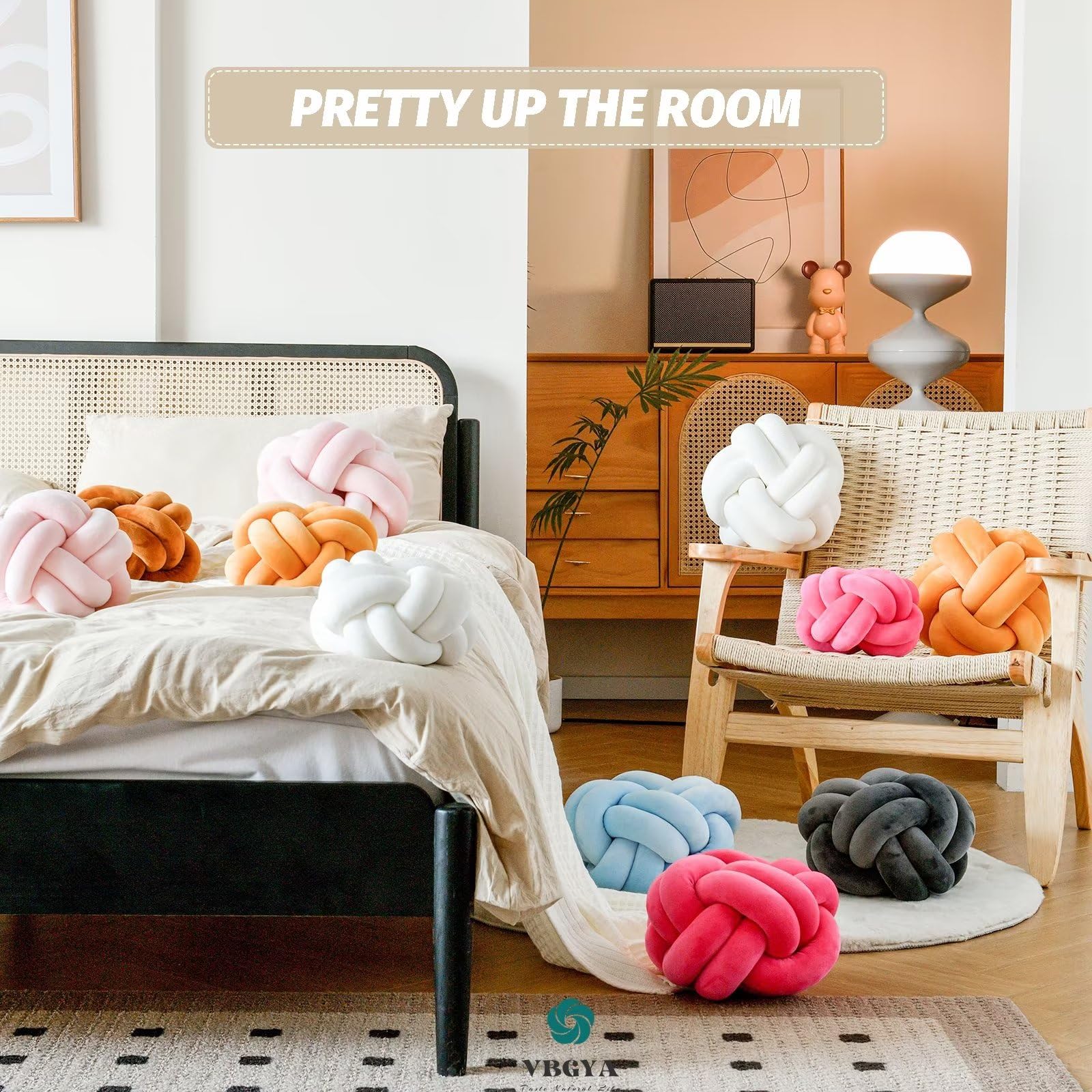 Knot Pillow Ball – Soft Decorative Throw Pillow | Handmade Knotted Cushion for Bedroom, Sofa & Couch