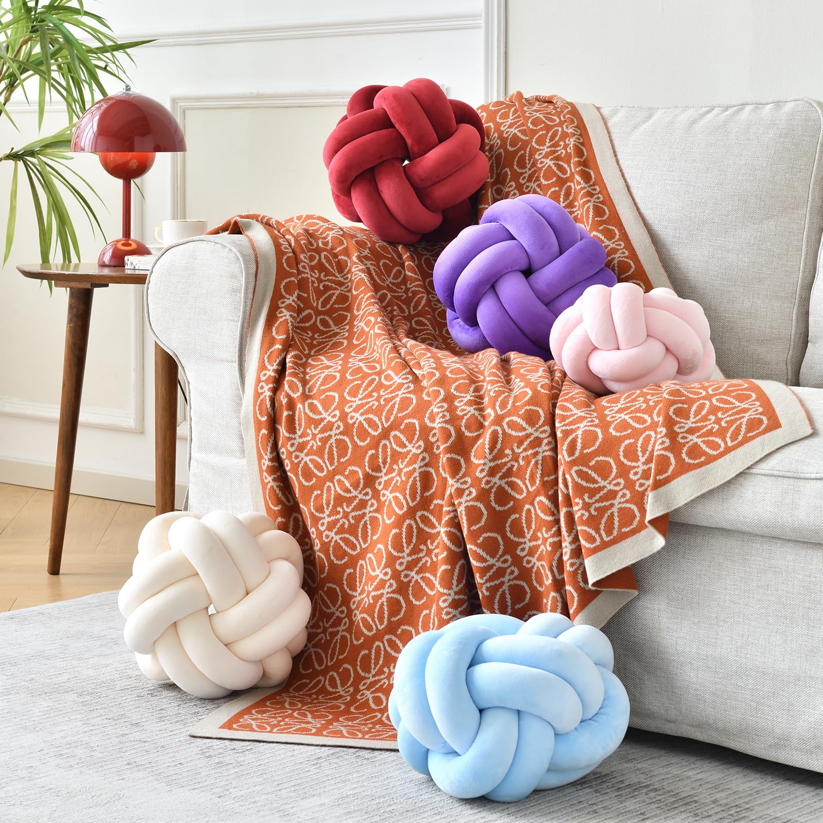 Knot Pillow Ball – Soft Decorative Throw Pillow | Handmade Knotted Cushion for Bedroom, Sofa & Couch