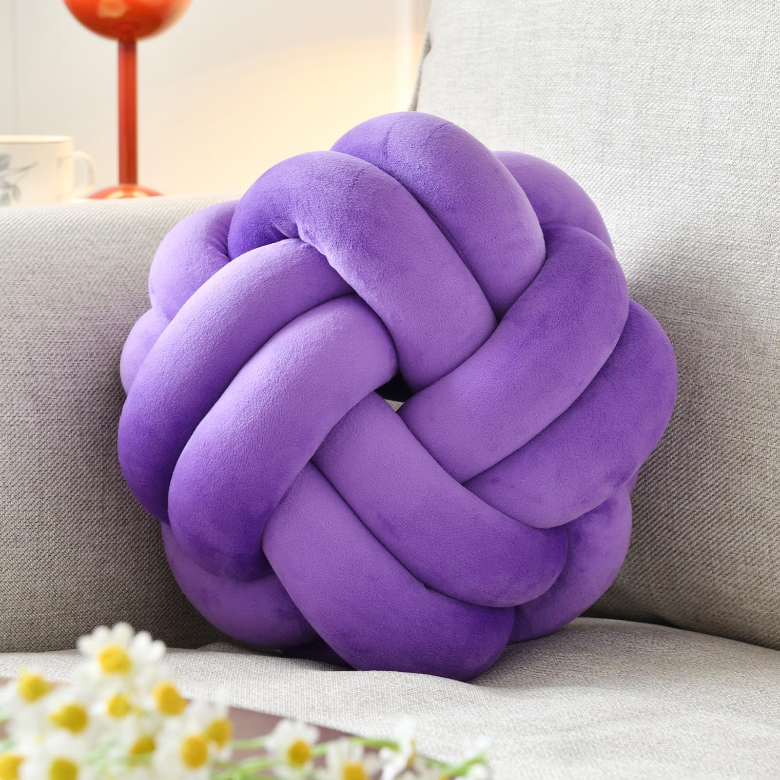 Knot Pillow Ball – Soft Decorative Throw Pillow | Handmade Knotted Cushion for Bedroom, Sofa & Couch