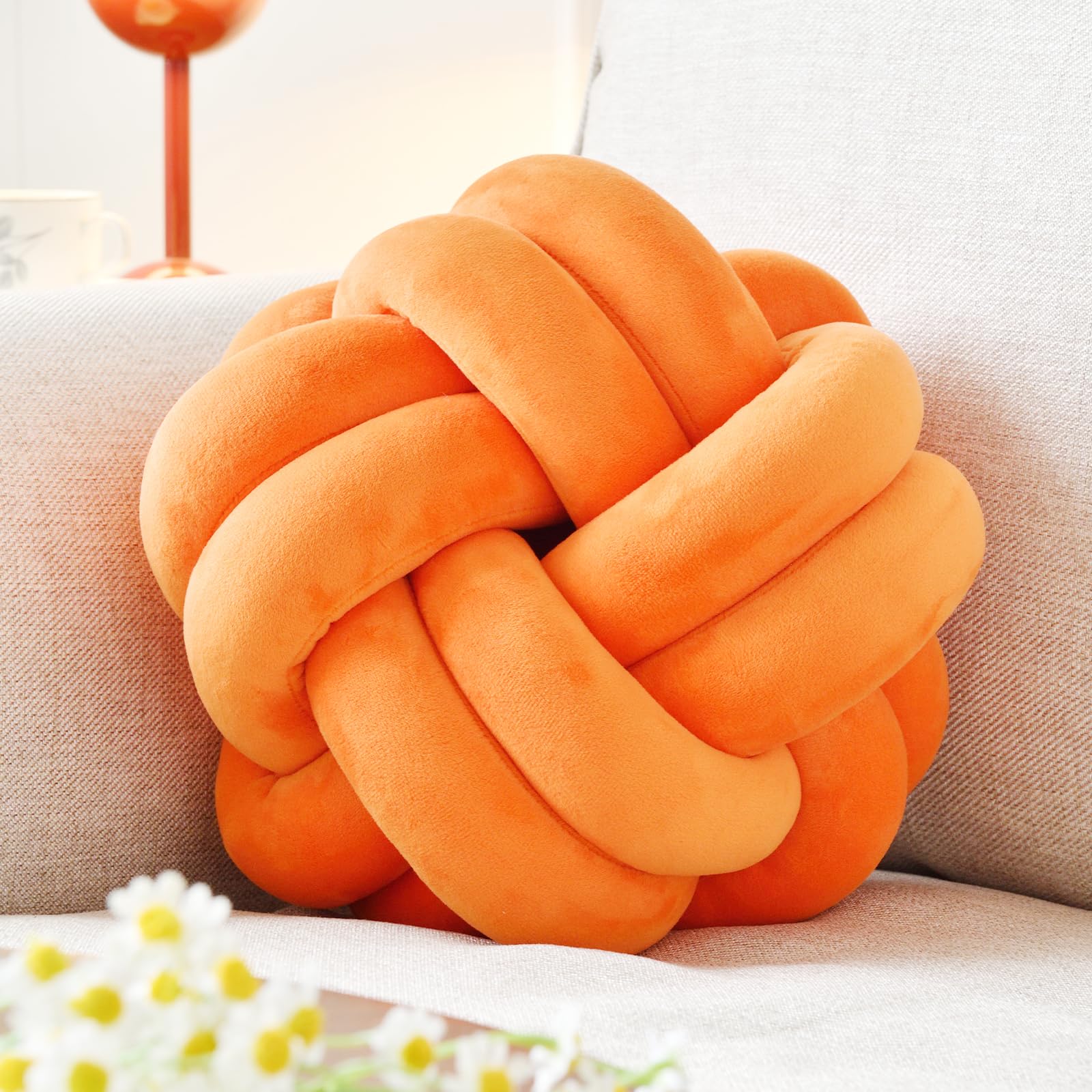 Knot Pillow Ball – Soft Decorative Throw Pillow | Handmade Knotted Cushion for Bedroom, Sofa & Couch