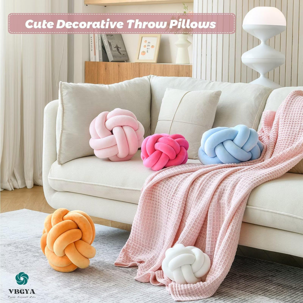 Knot Pillow Ball – Soft Decorative Throw Pillow | Handmade Knotted Cushion for Bedroom, Sofa & Couch