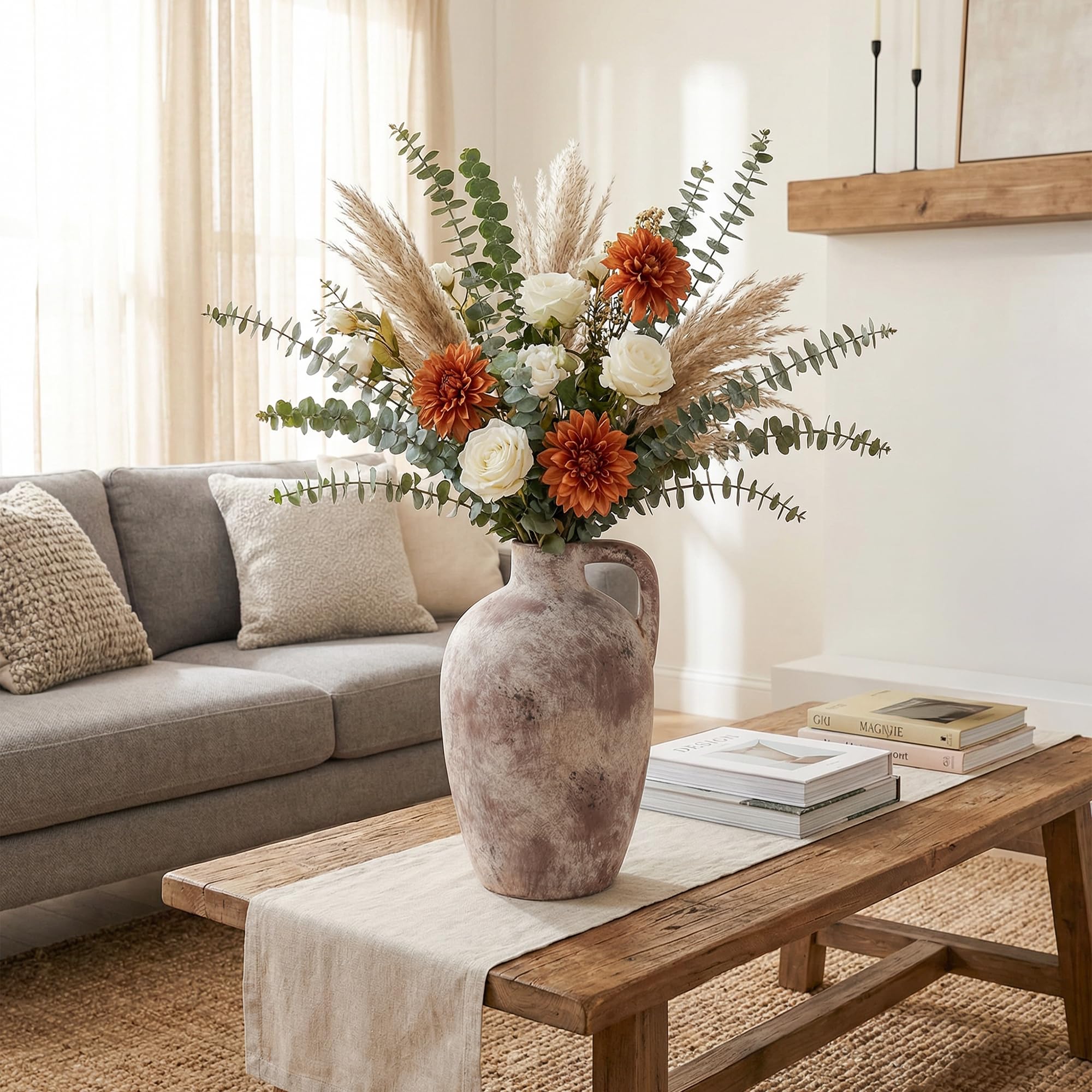 Ceramic Flower Vase with Handles