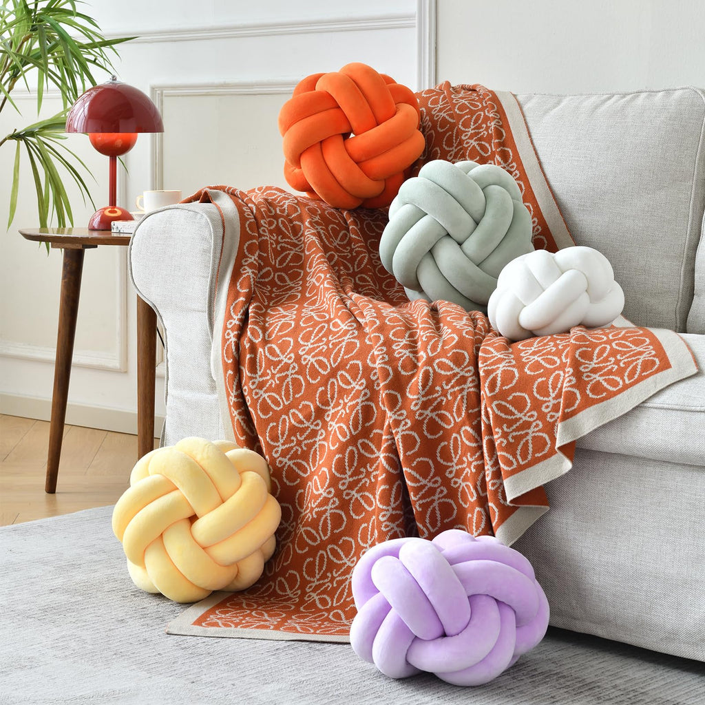 Knot Pillow Ball – Soft Decorative Throw Pillow | Handmade Knotted Cushion for Bedroom, Sofa & Couch