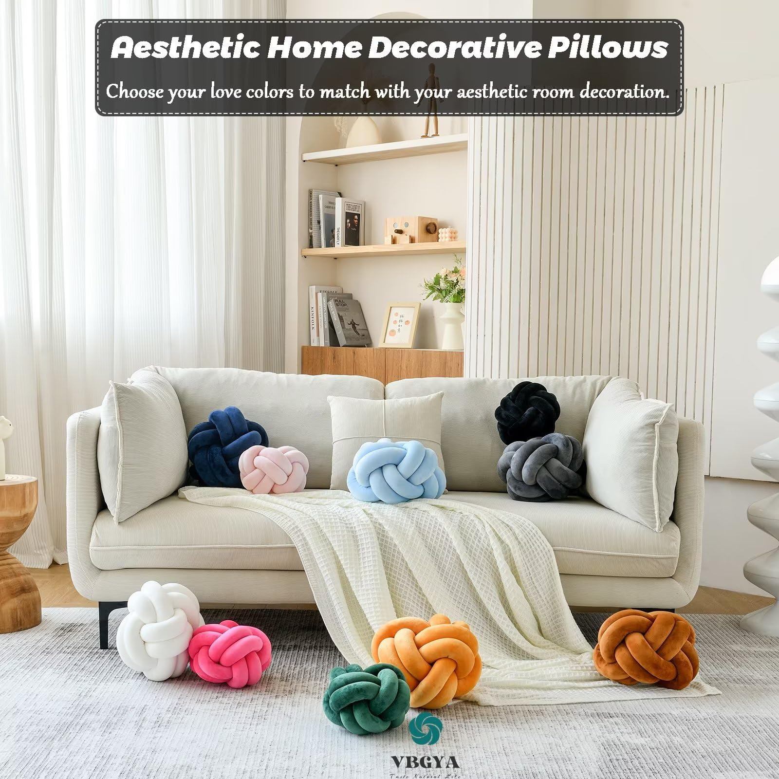 Knot Pillow Ball – Soft Decorative Throw Pillow | Handmade Knotted Cushion for Bedroom, Sofa & Couch